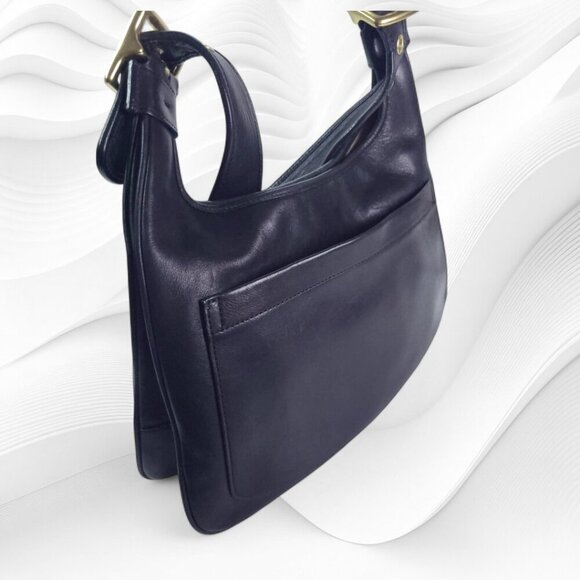 Coach Vintage Saddle Hippie Legacy 9340 Black Leather Buckle Shoulder Bag - Picture 7 of 13